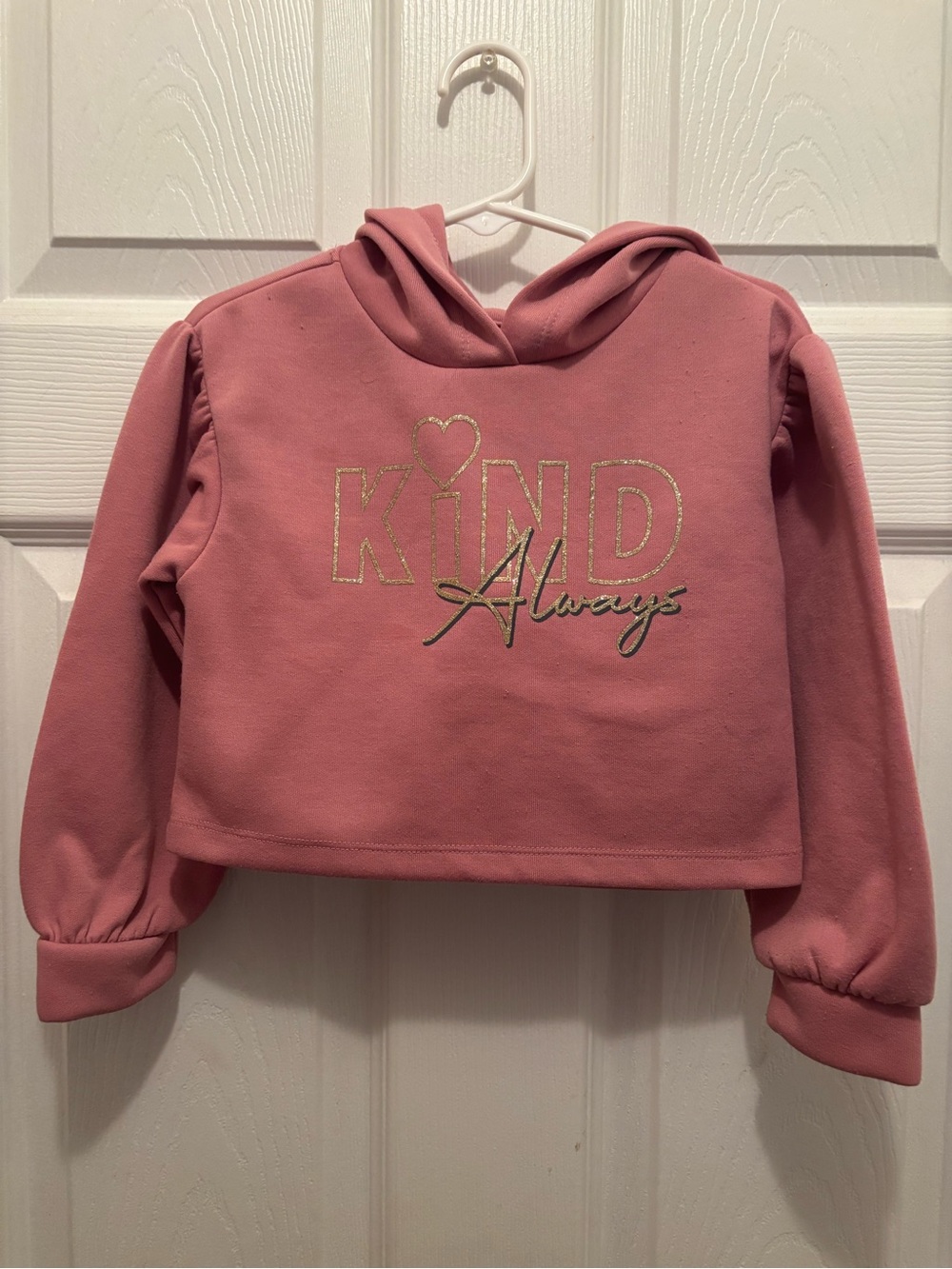Garanimals Pink "Kind Always" Girls' Hooded Crop Sweatshirt